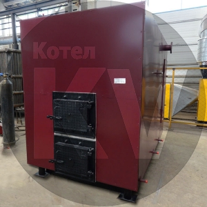 Водогрейный стальной отопительный котел на дровах